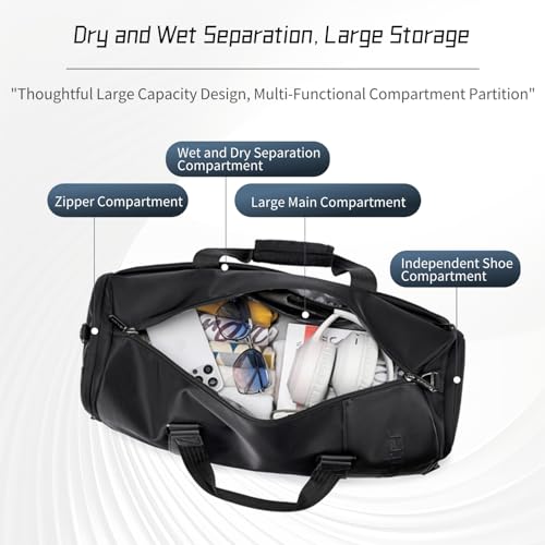 Image of Arctic Hunter Duffle Bag for Travel Gym Nylon 30L Office Hand Bag for Men Women Multiple-Pocket Nylon Water-Repellent Sports Duffel Bag with Shoes Compartment & Detachable Shoulder Strap (Khaki)