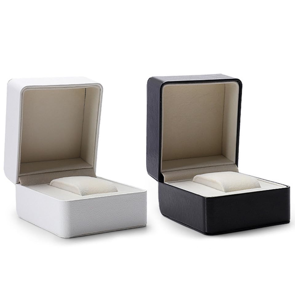 Boîte de rangement pour montres en PU blanc GALPADA 2 pièces