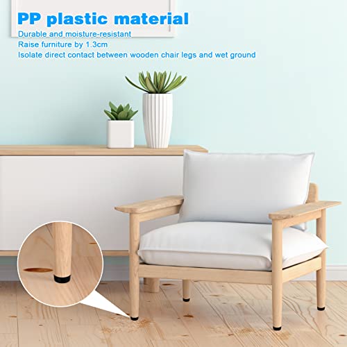 Zocipro Furniture Legs Round, 24Pcs Black Plastic Chair Feet Protectors with 24 Screws - Image 4