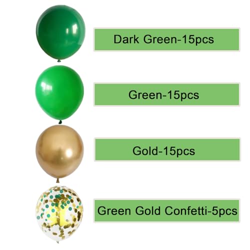 Image of GAKA Green Gold Balloons 12 Inch 50PC Balloons Mexican St. Patrick's Day Decorations Green Gold Party Decorations