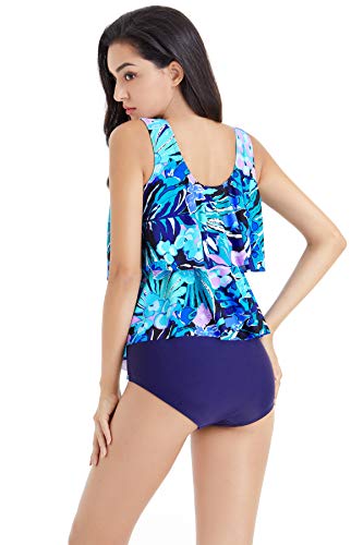 BIMEI Women's One-Piece High Neckline Pocketed Mastectomy Swimsuit991N2