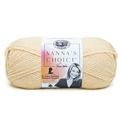 Image of (1 Skein) Lion Brand Yarn Vanna's Choice Yarn, Beige | Everyday Basic Worsted Weight Acrylic Knit & Crochet Fiber for Blankets, Bags, Sweaters, Hats, Scarves