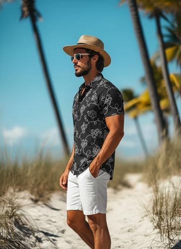 Image of Lymio Men Shirt || Men Embroidery Design Half Sleeve Cotton Shirt (Available Also Packs) (Embro-Flower)