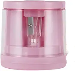 Apontador Elétrico a pilha, apontador de lápis, estudante, infantil, escritorio, professora, aluno - TYDA (ROSA)