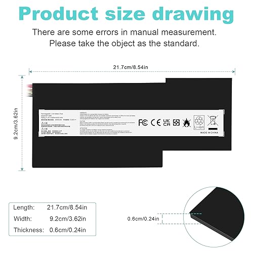 Image of BTY-M6K Battery Compatible with MSI Stealth Pro GF63 GF65 GF75 GS63VR GS73VR 7RG 7RG-005 Thin 8RB 8RC 8RD 8RD-031TH 8RC 8RF 8SC 8RX 9SC 9SCXR Thin 10SDR 9SEXR 9SD GS73 8RF WS63 8SK WP65 WF65 WF75