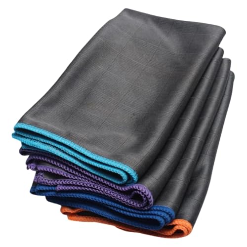 PUSHI Store TopClean- Paño de fibra de carbono – Toalla de limpieza sin traza, 40 x 50 cm para vidrio, vidrio, vidrio, vasos, vajilla, cocina, hogar paño de fibra de carbono (4 piezas)