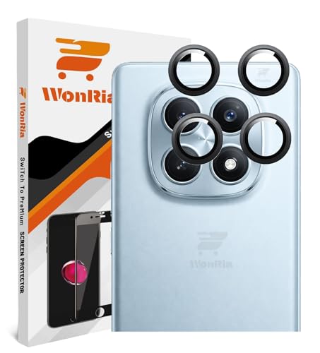 Image of WonRia Pack 4 - Camera Lens Protector Ring for Poco M8 5G Camera Aluminum Alloy Rings, Ultra-HD Metal Frame- Black