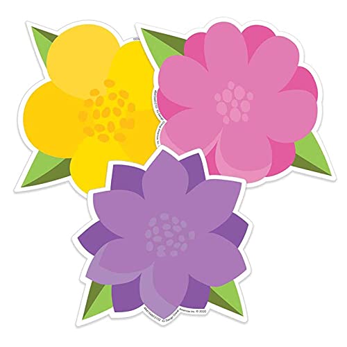 Flowers Paper Cut-Outs Eureka pour décorer un tableau d'affichage scolaire