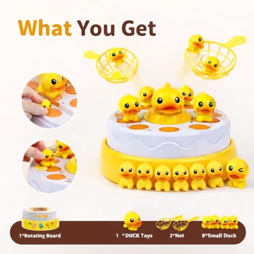 Image of Duck and Friends Interactive Rotating Board Game, Electric Jumping Duck Toy, Educational Baby Development Game