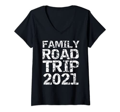 Donna Matching Vacation Gifts for Groups Family Road Trip 2021 Maglietta con Collo a V