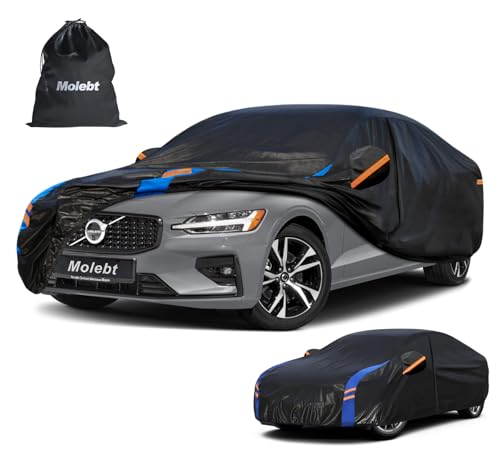Image of Custom Fit Car Cover for Volvo S60 (2000-2026), Upgraded Waterproof All Weather Outdoor Auto Cover with Driver Door Zipper & Mirror Pockets, UV /Snow /Dust Protection