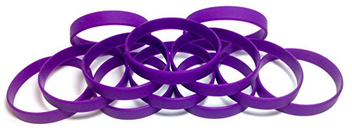 Image of TheAwristocrat 1 Dozen (12) Multi-Pack Blank Rubber Wristbands Silicone Bracelets - Select from a Variety of Colors