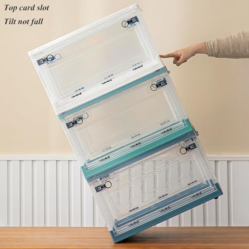 Bacs de rangement empilables en plastique transparent avec couvercles