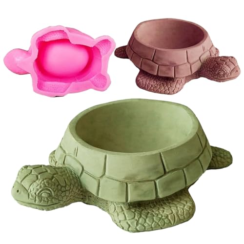 Japleed Turtle Silicone Planter Molds, 3D Turtle Plant Pot Resin Cement Concrete Molds, Unique Animal Candle Holder Container Storage Box Mold, Epoxy Resin Art Craft Mold Home Decor