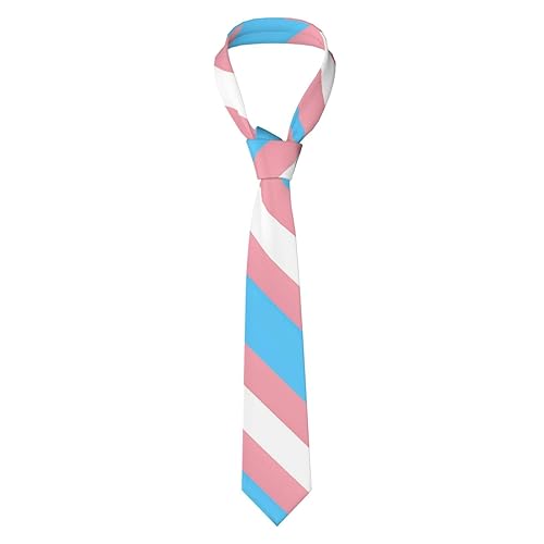 LGBT Pride Men's Tie Gay Rainbow Tie Bisexual Flag Neckties Funny Color Novelty Formal Business Neckties - Transgender Flag - One Size