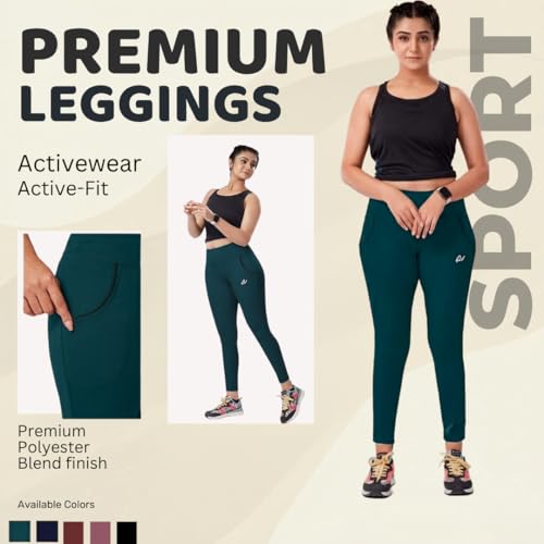 Image of Nexsus Appparels Stretchable Gym Pants for Workout : The Ultimate Yoga Pants | Gym Wear for Woman | Gym Tights for Women with Side Pockets | Available in Plus Size's