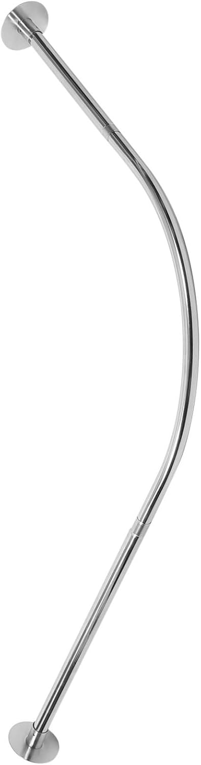 ABOOFAN Shape Shower Curtain Rod Tension Rail for Bathtub Easy Installation Retractable Design for Corner Use and Accessory