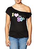 Costume Culture Women's I Love The 80's T-Shirt, Black, Small/Medium
