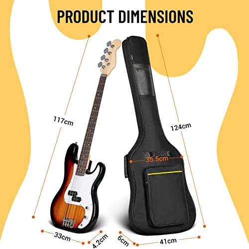 CAHAYA Housse pour Guitare Basse électrique Gigbag Sac à Dos étui Souple rembourré Sac à Dos Noir rembourré Etui Souple… - Les Beatles, Paul McCartney, John Lennon, RIngo Starr, George Harrison CAHAYA Housse pour Guitare Basse électrique Gigbag Sac à Dos étui Souple rembourré Sac à Dos Noir rembourré Etui Souple… – Image 3