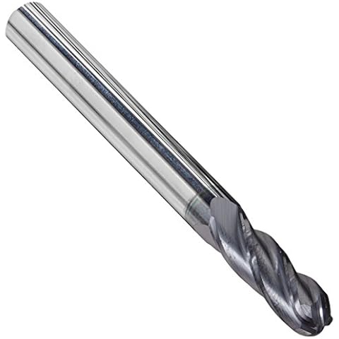 Kodiak Cutting Tools KCT133351 USA Made Ball Nose Premium Carbide End Mill, AlTiN Coated, 4 Flute, 1/4" Shank, 3/4" Length of Cut, 2-1/2" Overall Length, 1/4" Diameter Cover