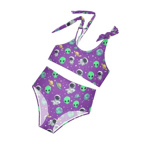 Image of Wusikd Pink Bows Girls Swimsuits Two Piece Hearts Ribbons Swimwear Bikini Set for for Girls Size 11-12T