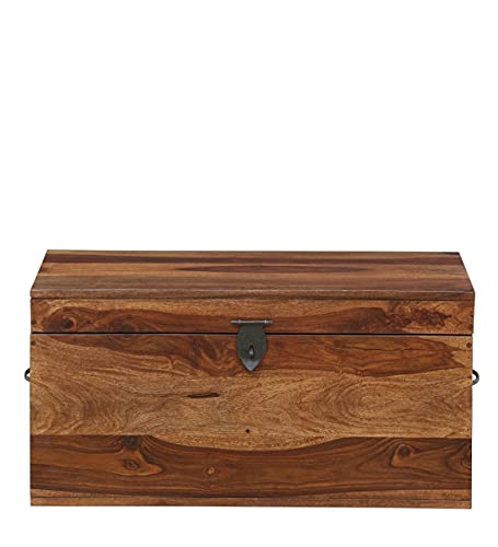 PIPERCRAFTS Solid Sheesham Wooden Trunk Storage for Living Room -...