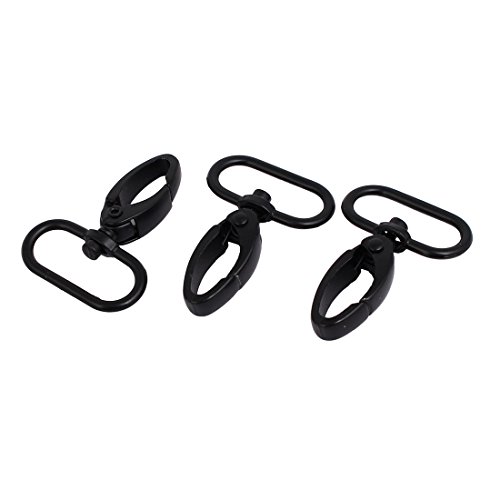 Aexit 25mm Metal Home Hardware Oval Ring Swivel Snap Hook Lobster Trigger Clasp Clip Black 3pcs Model:21as51qo144