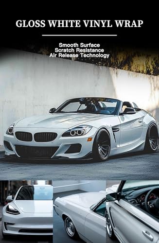 Image of 1ft x 5ft Gloss White Vinyl Wrap, Scratch Resistance Car Wrap for Motorcycles, Laptops, Cell Phones and Furniture with Air Release Technology (Gloss White)