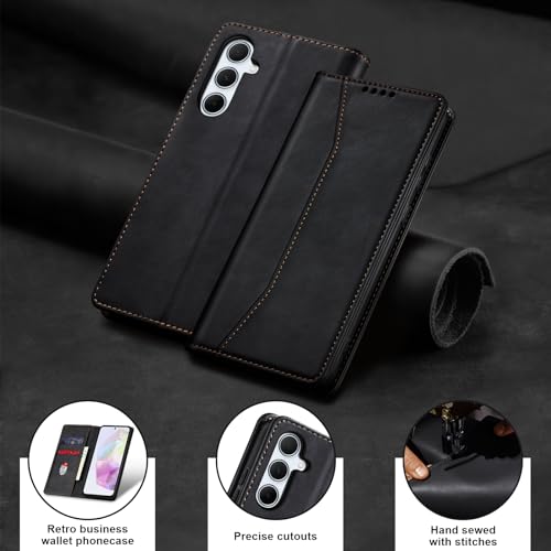 Image of Jasonyu Flip Wallet Case for Samsung Galaxy A35,Black