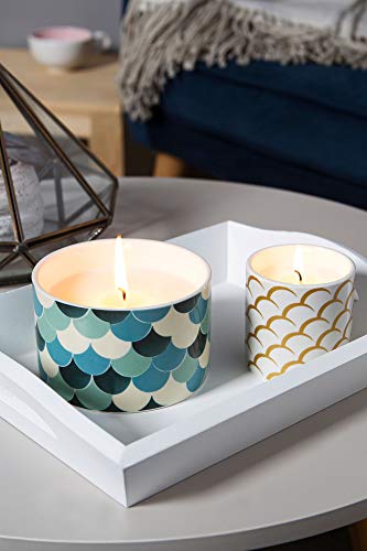 Wax Lyrical Fired Earth Small Ceramic Candle, White Tea And Pomegranate, Up To 17 Hour Burn Time #TOP5