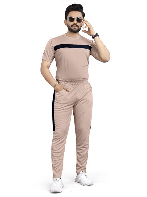 Modern Men’s Tracksuit –Sports T-Shirt & Bottom-Metrix KHAKHI_B14_M-image-34