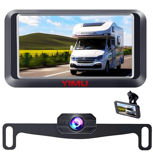 AHD 2K Backup Camera for car with 5″ Monitor,Night Vision, DIY Guide Lines, IP69K Waterproof, Front/Reverse Camera with Two Beackets for Easy Install for Trucks, SUVs and Pickups K43 (5inch 