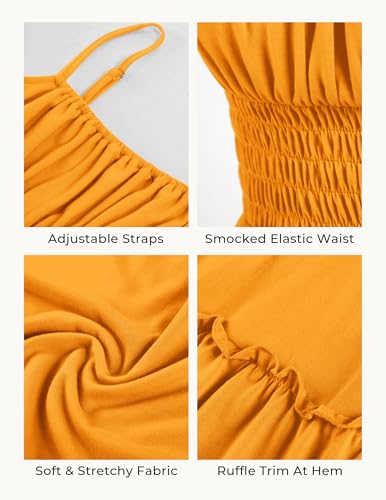 Image of GRACE KARIN Women's Summer Maxi Dress 2026,Smocked Ruched Bust Sundress with Adjustable Straps & Pockets-Beach Vacation Dress