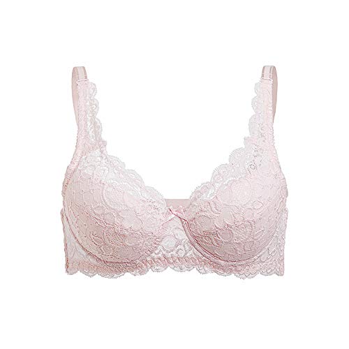 T-YIFUZX Coupe ajustée en soie à Section Mince et en soie Collection de Soutien-Gorge en Dentelle pour Dames de Jeune fille au Lait Femme Rose 75D