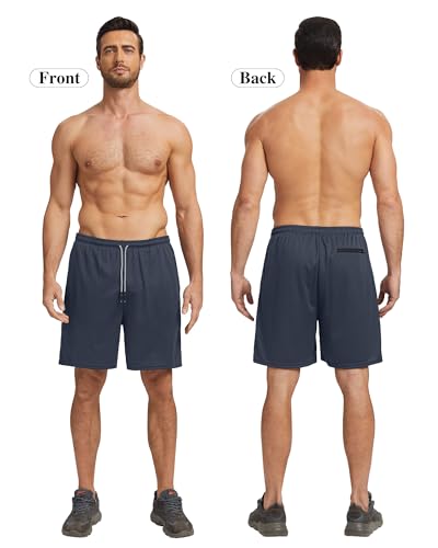 HOPLYNN 5 Pack Mens 2 in 1 Running Shorts with Liner, Quick Dry Workout Training Gym Athletic Sport Shorts with Pockets2