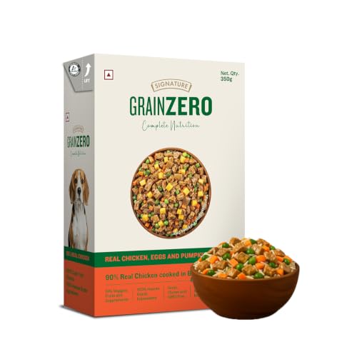 Image of Grain Zero Dog Fresh Food Tetra Pak Real Chicken, Egg & Pumpkin, for Adult & Puppy, 350g | Supports Joint & Health | Immune System | Anti Inflammatory Properties | Ready to Serve | One Pack One Meal