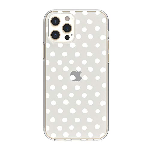 Casesbylorraine Compatible With Iphone 12 Pro Max 6.7" Case, White Polka Dots Pattern Clear Transparent Flexible Tpu Soft Gel Protective Cover For Iphone 12 Pro Max 6.7 Inch (2020 Release) #TOP2