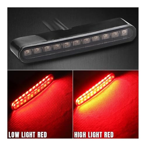 Feu stop arrière LED moto double intensité haut bas universel rouge