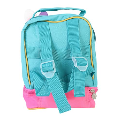 Lancheira Térmica Infantil Unicórnio Arco-Íris, Bolsa Térmica - Tecido PVC com Brilho (Rosa)