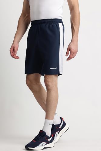 Image of Reebok Men's Woven Polyester Gym Shorts - Lightweight Cooling Training Shorts for Men | Sports Shorts for Men | Workout Running Gym Shorts - Elastic Drawcord Waistband