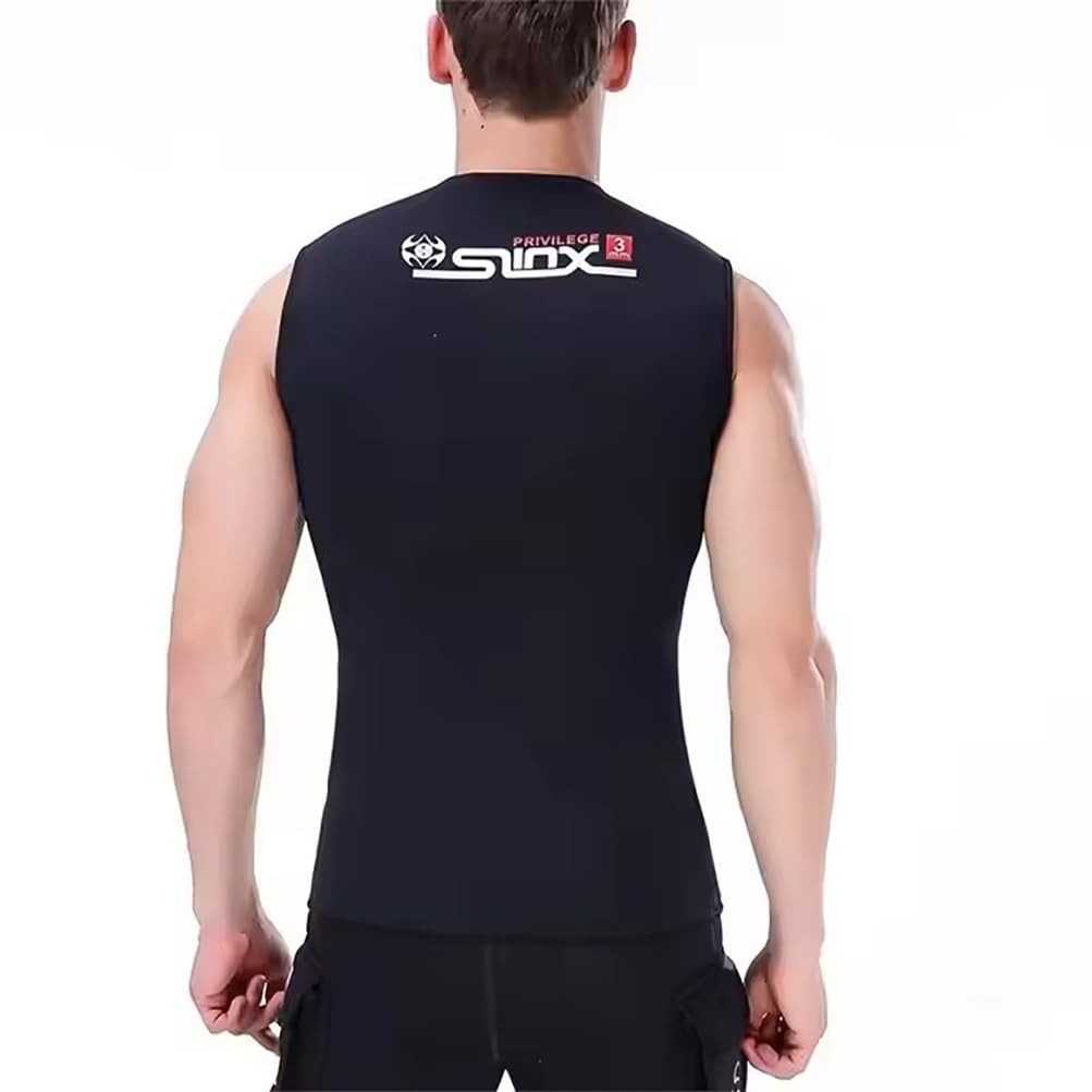 Chaleco de neopreno de 3 mm con cremallera frontal para hombre y mujer, chaqueta sin mangas para canoa, buceo, surf, esnórquel