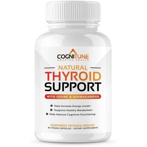 Thyroid Support Complex Supplement - Thyroid Support for Women and Men - Boost Energy, Focus, Metabolism - Iodine Supplements for Thyroid + B12, Selenium, Zinc, Copper, Ashwagandha, L-Tyrosine & More Cover