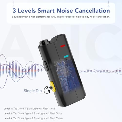Image of LEKATO Wireless Microphone with Noise Cancellation | Dual Channel Mic Wireless for iPhone & Type-C Android Smartphone | Mic for Video Recording, YouTube, Vlogging, Live Streaming