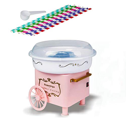 Cotton Candy Machine For Kids Cheap Small Candy Maker Vintage Retro Birthday Christmas Gift Sugar Free Hard Candy Mini Supplies Homemade 10 Reusable Paper Cones 1 Spoon Old Fashioned Candy Dispenser