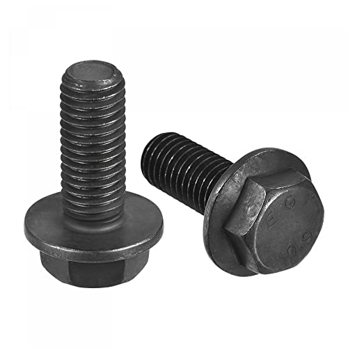 Image of uxcell Metric M12x30mm Hex Flange Bolts, 6pcs 10.9 Grade Carbon Steel Hexagon Head Screws