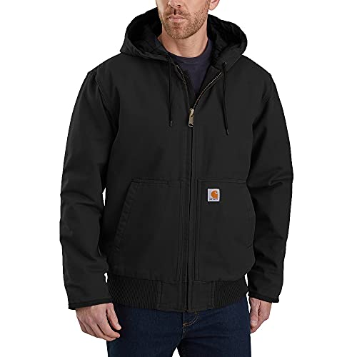 Carhartt, Herren, Weite, isolierte Freizeitjacke aus ausgewaschenem Segelleinen, Schwarz, M