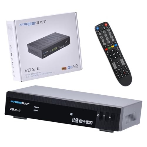GTMedia V8 X II Satellite Receiver DVB-S2X/S2/S, H.265 HEVC 10bit Full HD 1080P Digital Satellite Decoder with Built-in 2.4G WiFi, CA Card Slot, PVR Ready, and Multi-Language Support