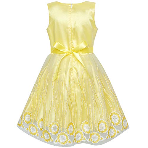 Sunny Fashion Girls Dress Tulle Bridal Lace with Flower Detailing Purple 4-142