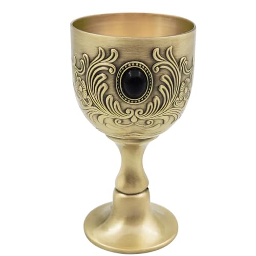 Calice vintage in ottone | Calice da vino medievale | Stile Arthur | Vaso antico | Elegante regalo per bar e decorazione della casa