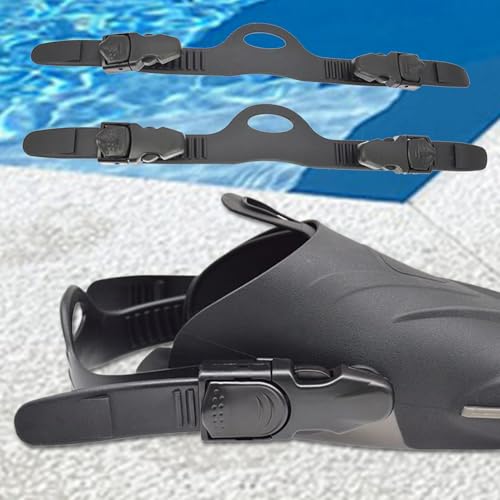 Correa de palma de buceo ajustable de goma negra para aletas 3